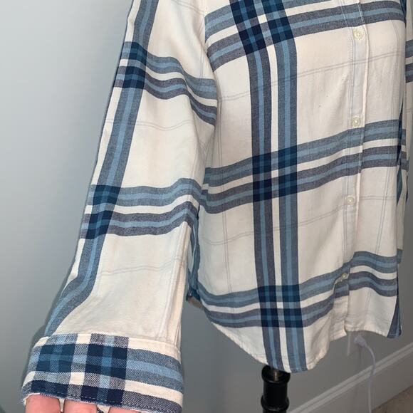 Old Navy Peak Cotton Button Down Plaid Classic Flannel Sz L - Picture 3 of 8